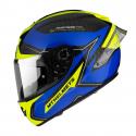 CASQUE INTEGRAL MT RAPIDE PRO MASTER CARBONE BLEU-JAUNE BRILLANT M