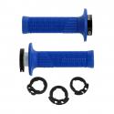 REVETEMENT POIGNEE DOMINO MOTO OFF ROAD D100 BLEU CLOSED END AVEC LOCK ON 116-125mm (LIVREE AVEC 4 BAGUES) (PAIRE)