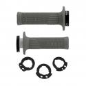 REVETEMENT POIGNEE DOMINO MOTO OFF ROAD D100 GRIS CLOSED END AVEC LOCK ON 116-125mm (LIVREE AVEC 4 BAGUES) (PAIRE)