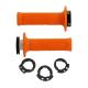 200277 REVETEMENT POIGNEE DOMINO MOTO OFF ROAD D100 ORANGE CLOSED END AVEC LOCK ON 116-125mm (LIVREE AVEC 4 BAGUES) (PAIRE) 2 Gé