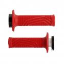 REVETEMENT POIGNEE DOMINO MOTO OFF ROAD D100 ROUGE CLOSED END AVEC LOCK ON 116-125mm (LIVREE AVEC 4 BAGUES) (PAIRE)