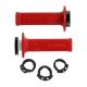 200276 REVETEMENT POIGNEE DOMINO MOTO OFF ROAD D100 ROUGE CLOSED END AVEC LOCK ON 116-125mm (LIVREE AVEC 4 BAGUES) (PAIRE) 2 Gén