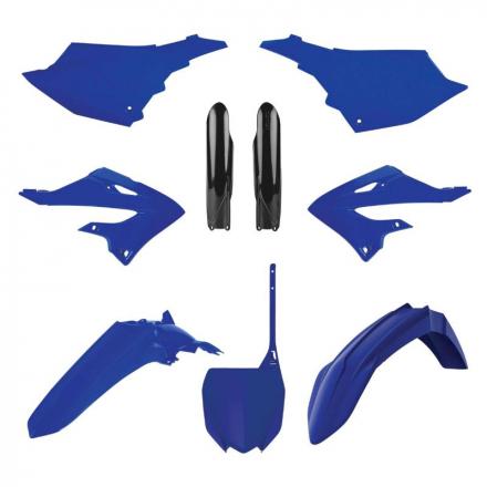 201927 CARROSSERIE-CARENAGE MOTO MX YAMAHA 125, 250 YZ 2022+ BLEU YAM-NOIR (COULEUR OEM) (KIT PLASTIQUES 9 PIECES) -POLISPORT- 