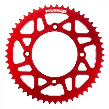 202189 COURONNE 50 A BOITE ADAPTABLE BETA 50 RR ENDURO 2006+2018, 50 RR MOTARD 2005+2018 420 53 DTS ALU CNC ROUGE (DIAM 100-12