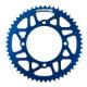 202185 COURONNE 50 A BOITE ADAPTABLE APRILIA 50 SX 2012+2017, SX SM 2012+2017 420 53 DTS ALU CNC BLEU (DIAM COURONNE 108-123-