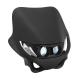 201732 PLAQUE PHARE-TETE DE FOURCHE 50 A BOITE REPLAY ENDURO 2 A LEDS BLANCHES + HALOGENE 2x20W NOIR MAT (AVEC FIXATIONS) p2r ca