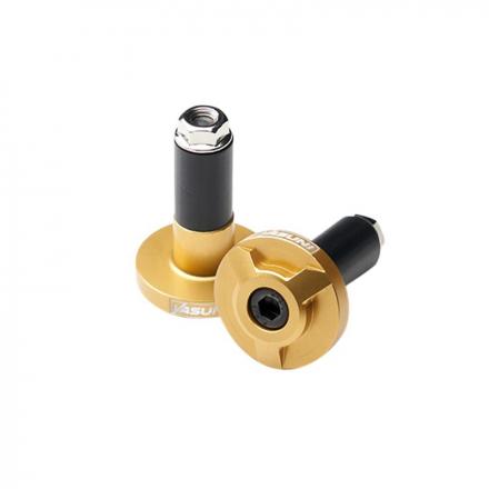 196588 EMBOUT DE GUIDON YASUNI PRO RACE ALU CNC OR DIAM 17 mm POUR GUIDON 22,2 mm (PAIRE) p2r catégorie | Fp-moto.com garage 