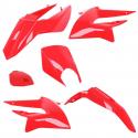 CARROSSERIE-CARENAGE 50 A BOITE ADAPTABLE DERBI 50 SENDA DRD 2011+ ROUGE BRILLANT (KIT 6 PIECES) -P2R-