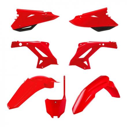 204897 CARROSSERIE-CARENAGE MOTO MX RESTYLING HONDA 125, 250 CR 2002+2007 ROUGE (COULEUR OEM) (KIT PLASTIQUES 7 PIECES) -POLISP