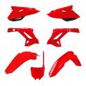 CARROSSERIE-CARENAGE MOTO MX RESTYLING HONDA 125, 250 CR 2002+2007 ROUGE (COULEUR OEM) (KIT PLASTIQUES 7 PIECES) -POLISPORT-