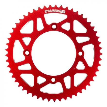202195 COURONNE 50 A BOITE ADAPTABLE DERBI 50 SENDA DRD, DRD PRO 420 53 DTS ALU CNC ROUGE (102-124.5-8.5) -STAGE 6- p2r catég