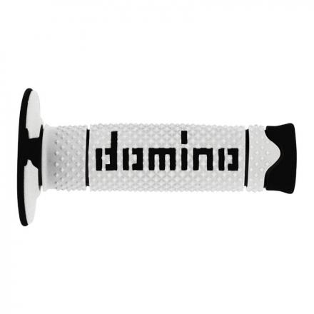 202843 REVETEMENT POIGNEE DOMINO MOTO OFF ROAD A260 BLANC-NOIR CLOSED END 120mm (PAIRE) p2r catégorie | Fp-moto.com garage mo