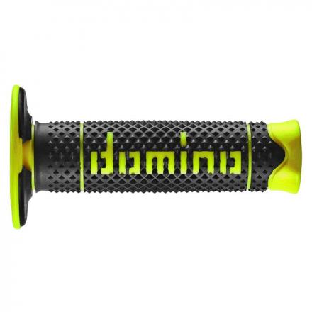 202288 REVETEMENT POIGNEE DOMINO MOTO OFF ROAD A260 NOIR-JAUNE FLUO CLOSED END 120mm (PAIRE) p2r catégorie | Fp-moto.com gara