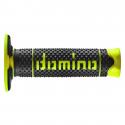 REVETEMENT POIGNEE DOMINO MOTO OFF ROAD A260 NOIR-JAUNE FLUO CLOSED END 120mm (PAIRE)