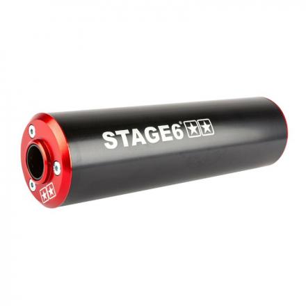 202214 SILENCIEUX STAGE 6 ALU DIAM 60mm NOIR-ROUGE (PASSAGE DROIT) p2r catégorie | Fp-moto.com garage moto albi atelier repar