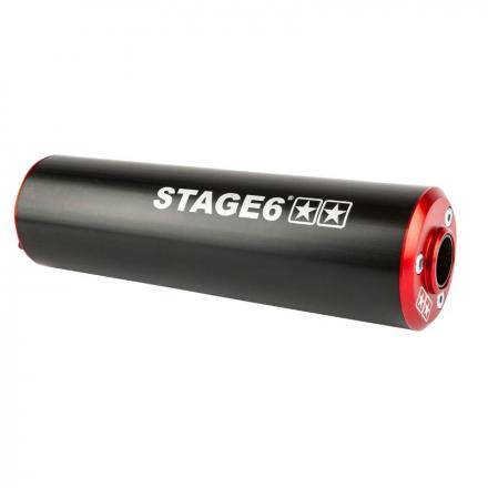 202216 SILENCIEUX STAGE 6 ALU DIAM 60mm NOIR-ROUGE (PASSAGE GAUCHE) p2r catégorie | Fp-moto.com garage moto albi atelier repa