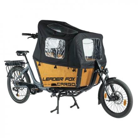 204187 VELO ELECTRIQUE-VAE CARGO 20-26 LEADER FOX E-BIKE 2024 MIXTE ARGENT-NOIR MAT 9V MOTEUR CENTRAL BAFANG M420 36V 80Nm BATTE