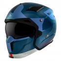 CASQUE TRIAL MT STREETFIGHTER SV TOTEM C17 BLEU MAT L SIMPLE ECRAN DARK TRANSFORMABLE AVEC MENTONNIERE AMOVIBLE (LIVRE AVEC UN 