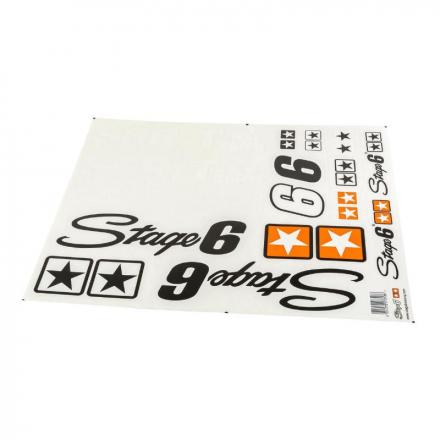 202648 AUTOCOLLANT-STICKER STAGE 6 BLANC (590 x 420 mm) (PLANCHE) p2r catégorie | Fp-moto.com garage moto albi atelier repara