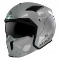 CASQUE TRIAL MT STREETFIGHTER SV UNI ARGENT BRILLANT XS SIMPLE ECRAN DARK TRANSFORMABLE AVEC MENTONNIERE AMOVIBLE (LIVRE AVE