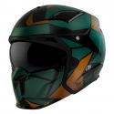 CASQUE TRIAL MT STREETFIGHTER SV P1R VERT BRILLANT XS SIMPLE ECRAN DARK TRANSFORMABLE AVEC MENTONNIERE AMOVIBLE (LIVRE AVEC 