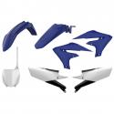 CARROSSERIE-CARENAGE MOTO MX YAMAHA 250 YZ F 2019+2022, 450 YZ F 2018+2022 BLEU YAM-BLANC (COULEUR OEM) (KIT PLASTIQUES 7 PIECES