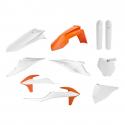 CARROSSERIE-CARENAGE MOTO MX KTM 125, 250 SX, 250, 450 SX-F, 250 XC, 250, 450 XC-F 2019+ ORANGE KTM-BLANC (COULEUR OEM) (KIT PLA