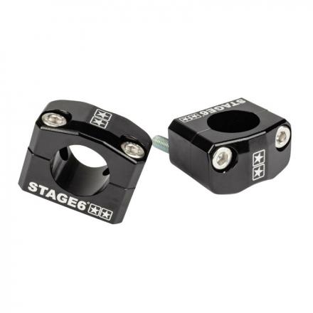 202204 PONTET DE GUIDON UNIVERSEL STAGE 6 ALU CNC ADAPTATEUR DIAM 28,6 mm NOIR (PAIRE) p2r catégorie | Fp-moto.com garage mot