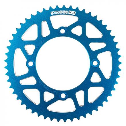 202194 COURONNE 50 A BOITE ADAPTABLE DERBI 50 SENDA DRD, DRD PRO 420 53 DTS ALU CNC BLEU (102-124.5-8.5) -STAGE 6- p2r catégo