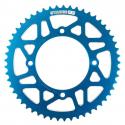 COURONNE 50 A BOITE ADAPTABLE DERBI 50 SENDA DRD, DRD PRO 420 53 DTS ALU CNC BLEU (102-124.5-8.5) -STAGE 6-