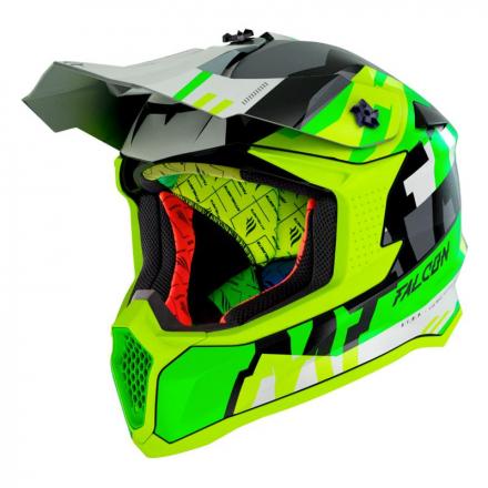 202031 CASQUE CROSS ADULTE MT FALCON ARYA JAUNE FLUO MAT XL (BOUCLE DOUBLE D) p2r catégorie | Fp-moto.com garage moto albi a