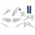 CARROSSERIE-CARENAGE MOTO MX HUSQVARNA 125 TC, 250, 350, 450 FC 2019+ BLANC (COULEUR OEM) (KIT PLASTIQUES 11 PIECES) -POLISPOR