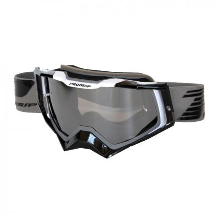 206616 MASQUE-LUNETTES CROSS PROGRIP 3309 FL RAPID GRIS-NOIR-BLANC ECRAN MIROIR LIGHT SENSITIVE ANTI-RAYURES-ANTI U.V.-ANTI-BUEE