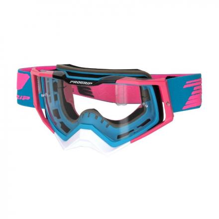 206617 MASQUE-LUNETTES CROSS PROGRIP 3309 TR RAPID BLEU CLAIR-FUCHSIA-NOIR ECRAN TRANSPARENT ANTI-RAYURES-ANTI U.V.-ANTI-BUEE (H