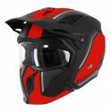 CASQUE TRIAL MT STREETFIGHTER SV S TWIN C5 NOIR MAT-ROUGE S SIMPLE ECRAN TRANSPARENT TRANSFORMABLE AVEC MENTONNIERE AMOVIBLE 