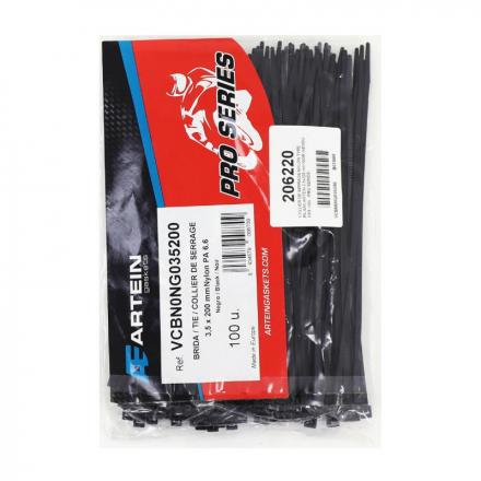 206220 COLLIER DE SERRAGE NYLON TYPE RILSAN ARTEIN 3,5x200 mm NOIR (VENDU PAR 100) -PRO SERIES- 2 Général | Fp-moto.com gar