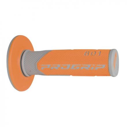 206647 REVETEMENT POIGNEE PROGRIP MOTO OFF ROAD 801 DOUBLE DENSITE BASE GRIS-ORANGE CLOSED END 115mm (CROSS-MX) (PAIRE) 2 Généra