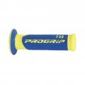 REVETEMENT POIGNEE PROGRIP SCOOTER ON ROAD 732 DOUBLE DENSITE FLUO DESIGN JAUNE FLUO-BLEU CLOSED END 125mm (PAIRE)