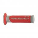 REVETEMENT POIGNEE PROGRIP SCOOTER ON ROAD 732 DOUBLE DENSITE GRIS-ROUGE CLOSED END 125mm (PAIRE)