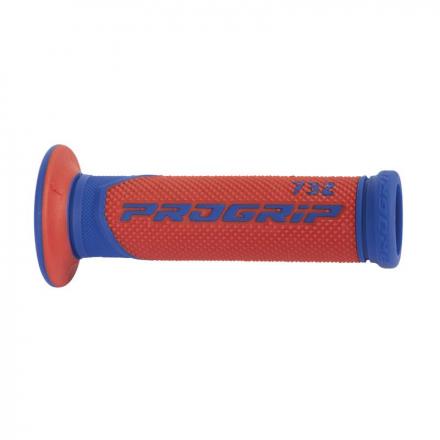 206658 REVETEMENT POIGNEE PROGRIP SCOOTER ON ROAD 732 DOUBLE DENSITE BLEU-ROUGE CLOSED END 125mm (PAIRE) 2 Général | Fp-moto