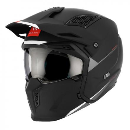 203022 CASQUE TRIAL MT STREETFIGHTER SV UNI NOIR MAT S SIMPLE ECRAN TRANSPARENT TRANSFORMABLE AVEC MENTONNIERE AMOVIBLE (LIVR