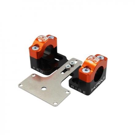 207783 PONTET-SURPONTET RIGIDIFICATEUR 50 A BOITE KRM PRO RIDE POUR GUIDON DIAM 28,6 mm ALU CNC NOIR-ORANGE (AVEC SUPPORT DE COM