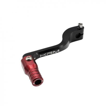 207785 SELECTEUR DE VITESSE KRM PRO RIDE POUR DERBI 50 SENDA, GPR-GILERA 50 SMT, RCR ALU CNC NOIR-ROUGE (PLIABLE) p2r catégorie 