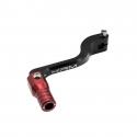 SELECTEUR DE VITESSE KRM PRO RIDE POUR DERBI 50 SENDA, GPR-GILERA 50 SMT, RCR ALU CNC NOIR-ROUGE (PLIABLE)