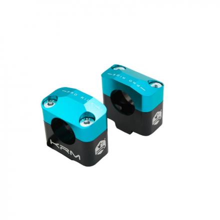 207840 PONTET-SURPONTET 50 A BOITE KRM PRO RIDE POUR GUIDON DIAM 28,6 mm ALU CNC NOIR-BLEU TURQUOISE p2r catégorie KRM PRO RIDE 