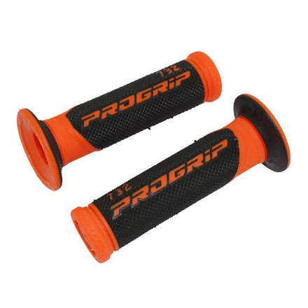 REVETEMENT POIGNEE PROGRIP SCOOTER 732 DOUBLE DENSITE FLUO DESIGN ORANGE-NOIR 125mm (PAIRE)