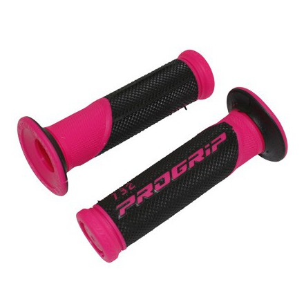 REVETEMENT POIGNEE PROGRIP SCOOTER 732 DOUBLE DENSITE FLUO DESIGN FUCHSIA-NOIR 125mm (PAIRE)