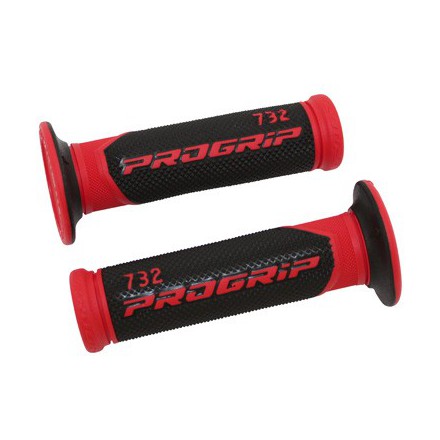 REVETEMENT POIGNEE PROGRIP SCOOTER 732 DOUBLE DENSITE ROUGE-NOIR 125mm (PAIRE)