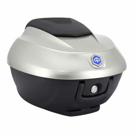 205493 TOP CASE 36L VENDU AVEC LE SUPPORT+DOSSERET ORIGINE PIAGGIO 300-400 BEVERLY 2021+ GRIS CLOUD G04 -CM323302- p2r catégorie