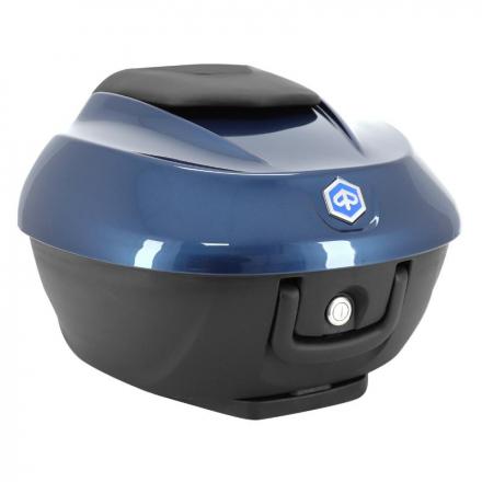 205494 TOP CASE 36L VENDU AVEC LE SUPPORT+DOSSERET ORIGINE PIAGGIO 300-400 BEVERLY 2021+ BLEU OXYGEN B12 -CM323303- p2r catégori